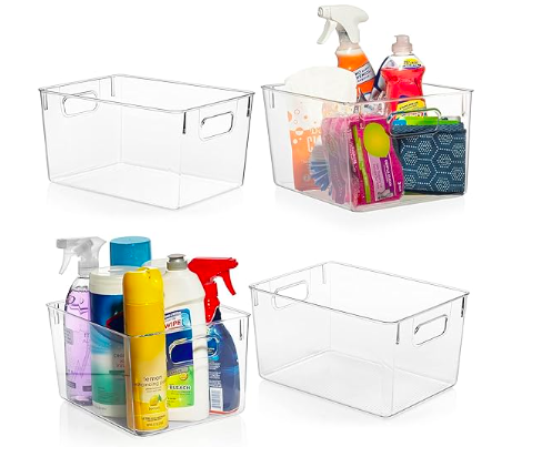 Four Clear Bins